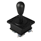 EG STARTS American Style Arcade Competition 2Pin Joystick Black Switchable from 8 Ways Operation, Elliptical Black Handle, Precision 8-Way 187" (4.8mm) Terminal