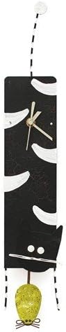 'Fair Trade "Cat and Mouse – 10 x 50 cm Ethnic Pendulum Clock Wall Clock, black