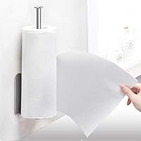 ASOBIMONO Paper Towel Holder Self Adhesive Stainless Steel Roll Shelf for Ktichen Bathroom Toilet Wall Mount, Countertop, Under Cabinet, US Stock (Silver,  29 × 4.5 × 7.5cm)