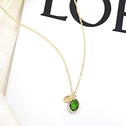 Dainty August Birthstone Necklace with Initial