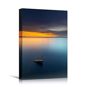 signwin Canvas Wall Art Dark Ocean Sunset Bedroom...