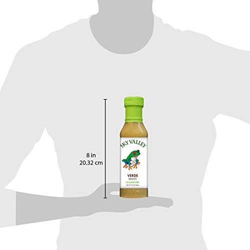 Sky Valley Foods Verde Sauce (12.5 oz.); Medium Spice Level; Well-Balanced, Flavorful and Versatile Green Sauce; Inspired by the Tastes of South America; Non-GMO, Gluten-Free and Vegan