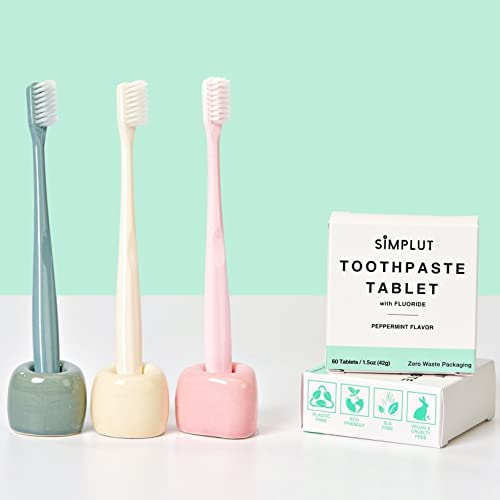 Chewable Toothpaste Tablets with Fluoride, 60 Pack Travel Sized Oral