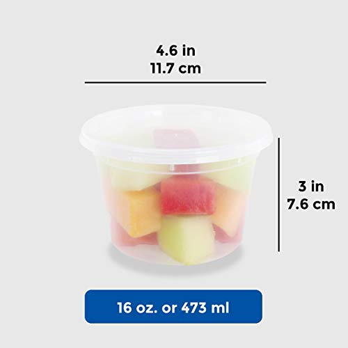 Freshware Food Storage Containers [50 Set] 16 oz Plastic Deli Containers with Lids, Slime, Soup