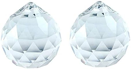 SAHAYA Set of 2 Austrian Hanging Crystal Ball (40 mm) - Rainbow Catcher Prism -Fengshui