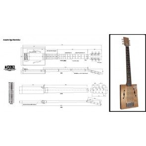 Aust Luthiers Supplies Plan of a 6-string Acoustic Cigar Box Guitar - Full Scale Print