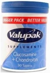 Valupak Glucosamine & Chondroitin Tablets 90 Pk - 400mg Glucosamine 100mg