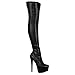 Fashion Thirsty Womens Ladies Mens Unisex Thigh High Over The Knee Stretch Suede Leather Boots Shoe Sexy Stiletto Stretchy Fit Patent Platform Boot Size