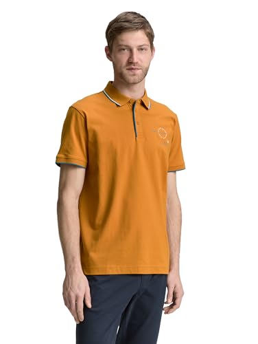 TOM TAILOR Polo da Uomo in Tinta Unita, 10821 - Burro Peanut Brown, S