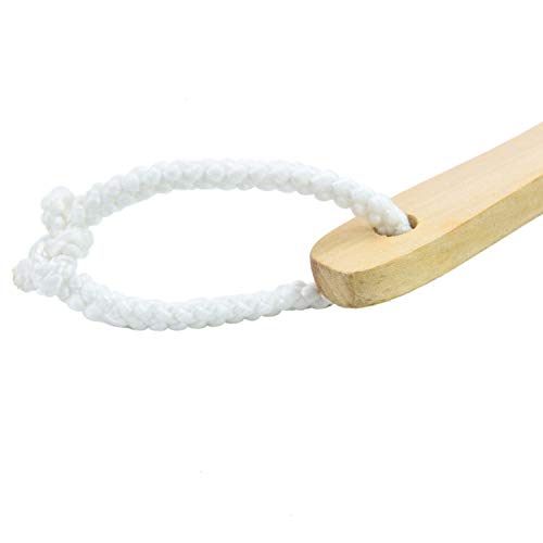 Pomeat 4 PCS Bath Loofah with Long Handle Wooden Shower Body Brush for Health and Beauty