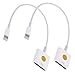 2Pk 8Pin Lightning to 30 pin Cable Adapters Converters for Apple iPhone 6S/6 -WteWte