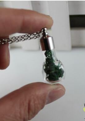 grean moss necklace Glass Bead Transparent Round Beadwork Flower