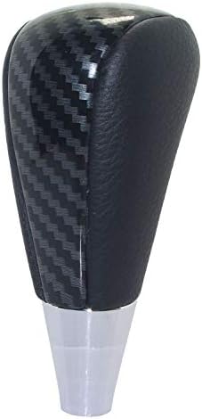 Pursuestar Black Leather Carbon Fiber Gear Shift Knob for Toyota RAV4 Land Cruiser Lexus Sienna Corolla Camry Sequoia Estima Crown Mazda Replacement M8x1.25: Automotive