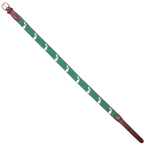 Smathers and Branson For Slater Zorn Needlepoint State Belt 36 Michigan Green/White