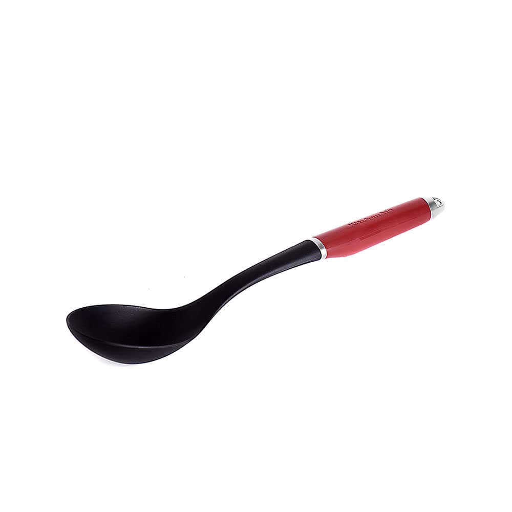 KitchenAid Cooking Spoon, Heat Resistant, Non-Stick Coating, Pour Over Cooking Utensil - Empire Red