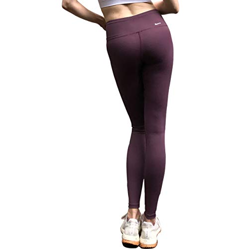 Plum Leggings for Women, Workout Running Leggings with Pockets and Tummy Control, Womens Athletic Leggings High Waist Tights (Small,Plum)