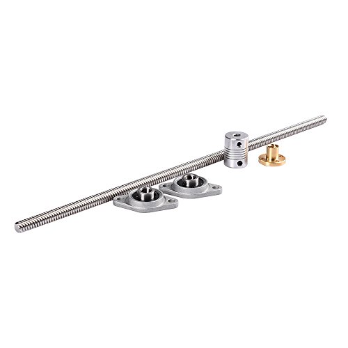 Witbot 500mm 8mm T8 Lead Screw Set Lead Screw+ Pillow Bearing Block + Copper Nut + Coupler for 3D Printer