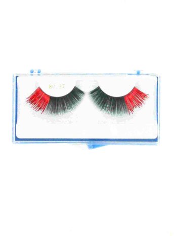 Black And Red Metallic Long Eyelashes - ONE SIZE