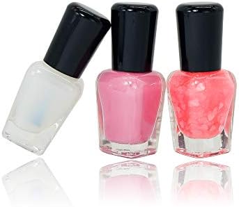Conisy Water Based Nail Polish Set,Non Toxic Peel Off Quick Dry Nail Polish for Girl- 3 Bottles(Light Pink,Heart Shape)