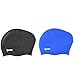 2 Pack,Ipow Premium Haircare Silicone Swim Cap Soft Bathing Hat to Keep Hair Healthy with Great Durability Highly Elastic&Large Stretch Eco-friendly for Long,Thick,or Curly Hair,Black+Blue