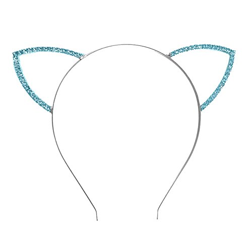 Ztl Rhinestone Crystal Cat Ears Headband Women Girls Hairband Hair Hoop Headwear