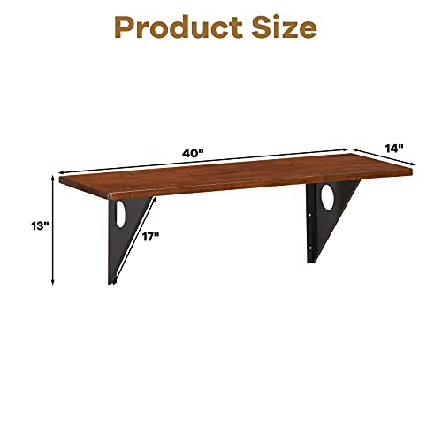 Tangkula 40" x 14" WallMounted Table Desk, Floating Desk Wall Desk