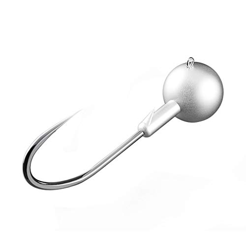 Liangzishop Fischhaken 50pcs / Packung Runde Jig Haken Angelhaken Mehrzweckbleikopfhaken for Salzwasser Süßwasser Angeln…