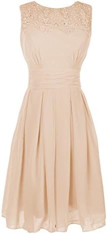 Ouman Short Prom Dress Bridesmaid Gowns with Appliques Neckline Champagne 4XL