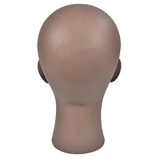 Bald Female Mannequin Head Scarf Hat Cap Wigs Glasses Display Model,Black skin