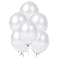 100 Piece 12 inch Latex Balloons Great for Graduations, Weddings, Birthdays, and Parties (Pearl White)