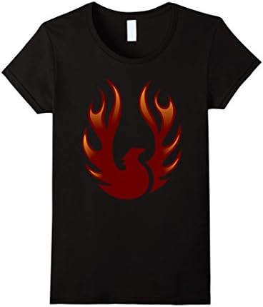 Women's Phoenix Sun-Fire-Bird Graphic T-Shirt: Multi-Color Tees Large Black