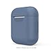 ZALU Compatible for AirPods Case Protective Silicone Cover and Skin for AirPods Charging Case 2 & 1 [Front LED not Visible] [Wireless Rechargeable] (Midnight Blue)