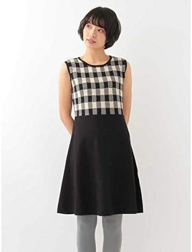 Amazon ホコモモラ Jocomomola Block Check ブロックチェック 切り替えニットワンピース ブラック M ワンピース チュニック 通販