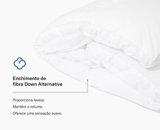 Pillow Top Casal Luuna Essential Microfibra, Down Alternative Ultra Soft, Capa Hipoalergênica, Lavável