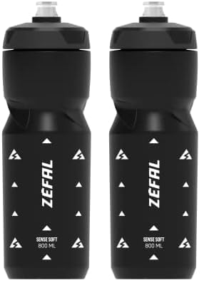 ZEFAL Unisex Sense Soft 80 Water Bottle, Black, 800ml UK (Pack of 2)