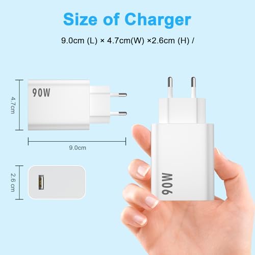 Cargador 90W para Xiaomi Poco X7 Pro F7 Pro F6 5G, Solo Adaptador