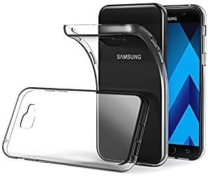 Rtco Stylish Soft Flexible Silicone Transparent Case Back Covers For Samsung Galaxy A5 (2017) With Tempered Glass Screen Protector