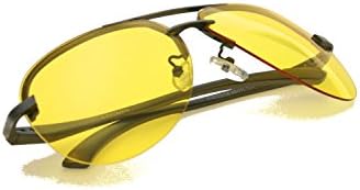 Zacway Polarized Spring Hinges Metal Rimless Aviator Oversize Sunglasses For Men Women UV400 63mm (Night Vision Lens, 63)