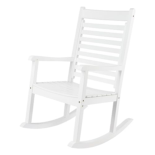 Shine Company 4337WT Modern Wood Rocking Chair – White in Bahrain Whizz  Rocking Chairs