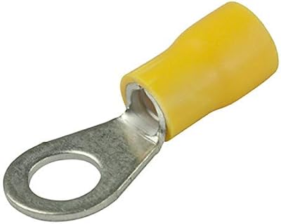 GTSE 100x Yellow 0BA Ring Terminals 6.4mm Pre-insulated Crimp Connectors 4-6mm2