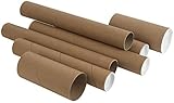 Kraft Mailing/Shipping Tubes with White End Caps by MT Products (3 inches Wide x 6 inches Length) (6 Pieces)
