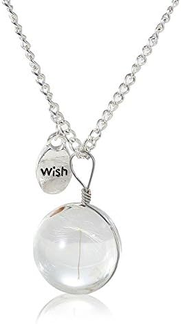 Dandelion Pendant Necklace Make a Wish Real Dandelion Seed in Glass Sphere Eco Friendly Jewelry