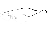 Agstum Mens Womens Titanium Alloy Flexible Rimless Frame Prescription Eyeglasses 51mm (Gunmetal, 51mm)