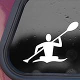 Kayak Kayaker Paddle Color Decal Sticker Die-cut Decal Sticker Graphic white vinyl decal sticker