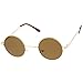 zeroUV - Small Retro Lennon Inspired Style Neutral-Colored Lens Round Metal Sunglasses 41mm