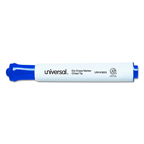 Universal Dry Erase Marker, Chisel Tip, Blue, Dozen (43653) - Thumbnail 4