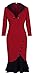 HOMEYEE Women's V Neck Ball Fishtail Pencil Dress UB27