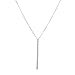 SUNNOW® Women's Girls Y-shaped Alloy Simple Bar Tassel Pendant Long Necklace (Silver color)