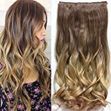 Neverland Beauty 24"Synthetic Curly Two Tone Ombre Hairpiece Hair Extensions 3/4 Full Head Clip 6 Colors