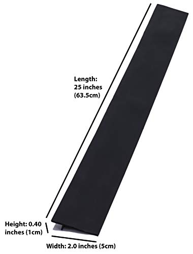 Silicone Counter Gap Cover for Kitchen Counters, Stoves, Appliance Gaps - 2-Pack, 25 Inches Each - Heat Resistant, Easy to Clean - Wide Spill Guard Covers Gaps Between Counters, Stovetop, Oven - Black